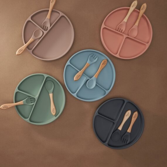 Bamboo Spoon and Fork Set (Dark Grey)