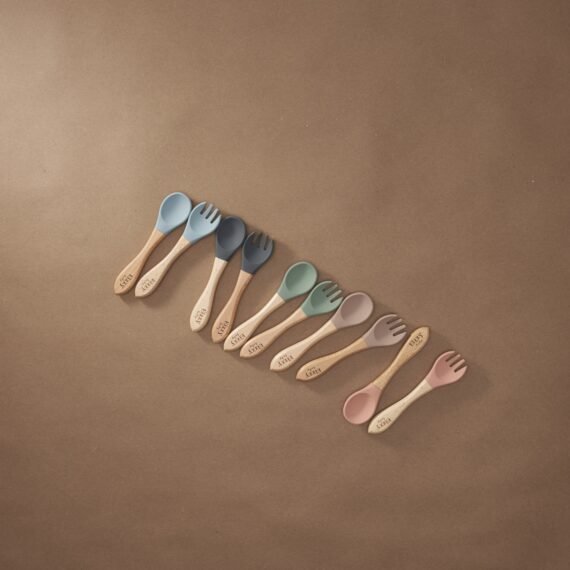 Bamboo Spoon and Fork Set (Dark Grey)